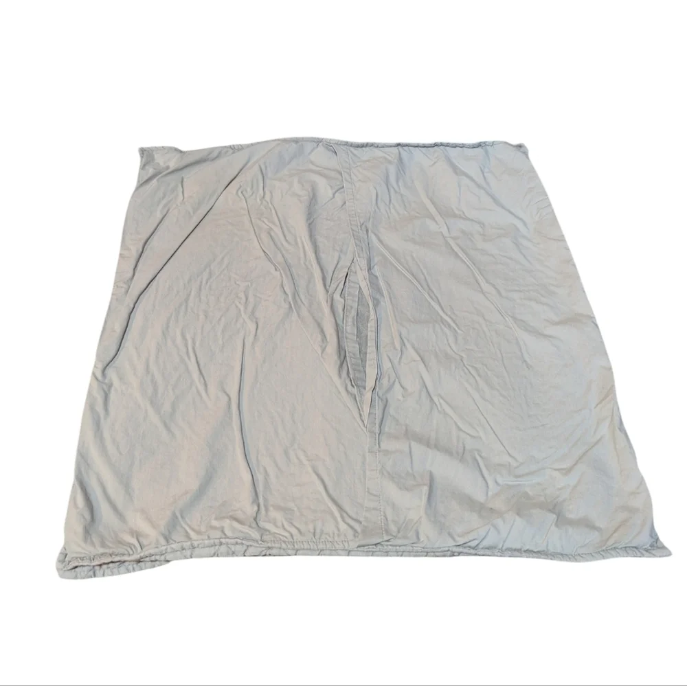 West Elm Organic Cotton Embroidered Euro Pair of Shams Light Grey 26x26